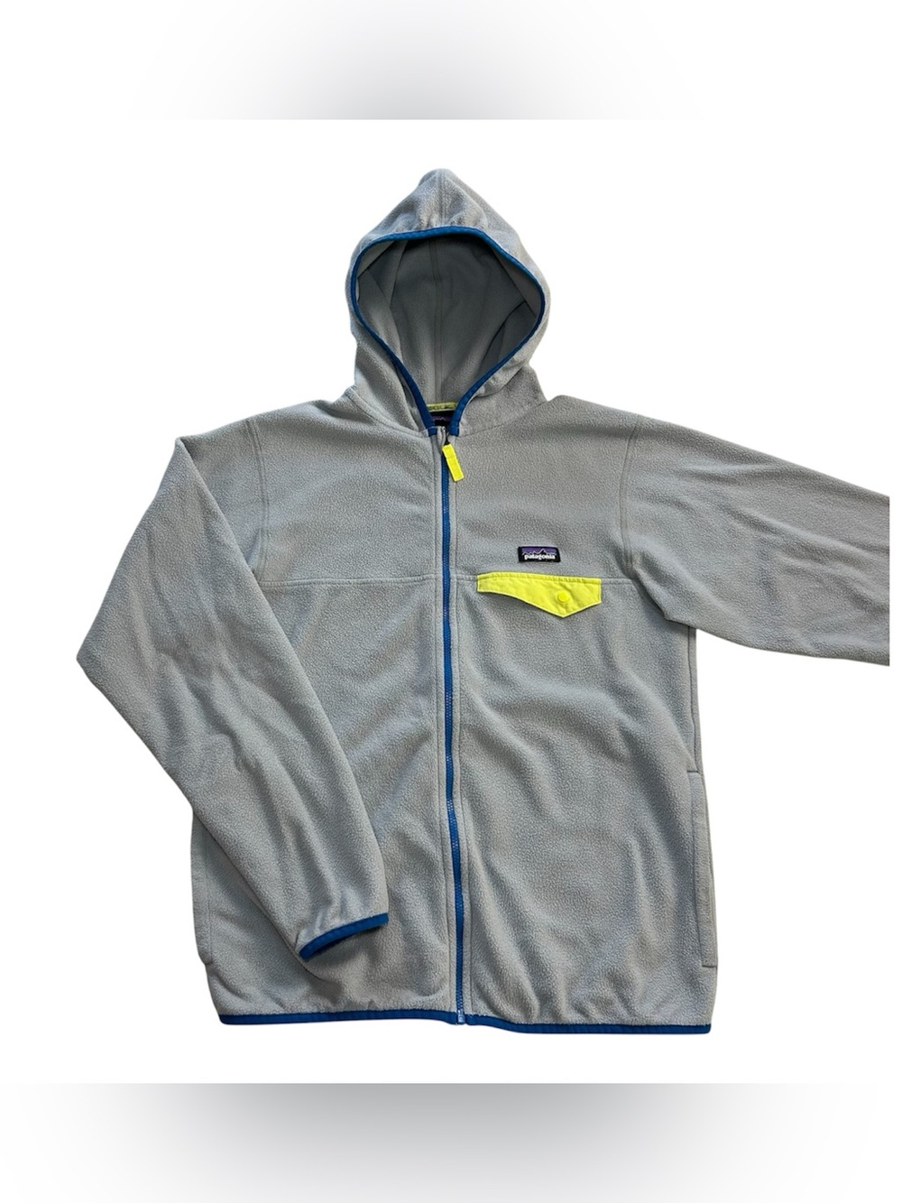 Patagonia Kids' Micro D Snap-T Fleece Jacket Full Zip Hooded Lightweight Gray XL